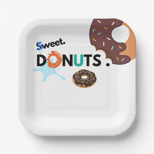 Plato De Papel Donuts de placa de papel (Anverso)
