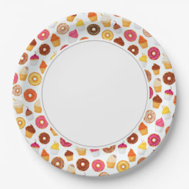 Plato De Papel Donuts y pasteles