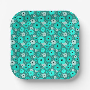 Plato De Papel Doodle de flor de Escandinavia personalizable