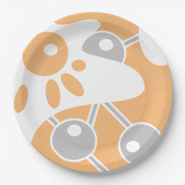 Plato De Papel Doodle moderno gris gris 1