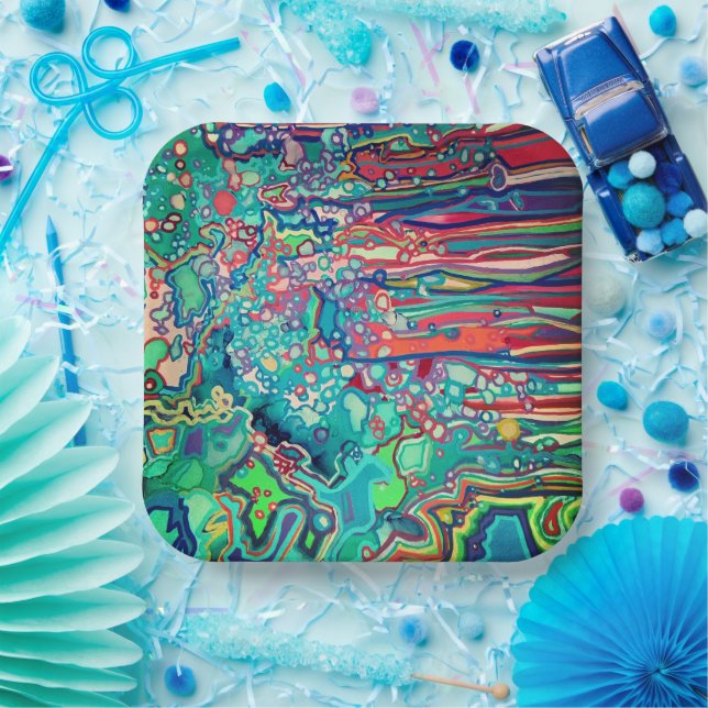 Plato De Papel Doodles (Fiesta)