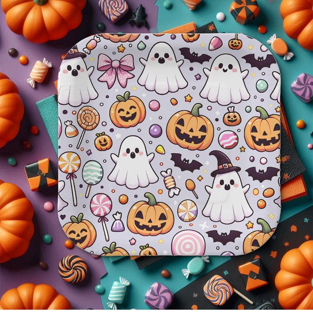 Plato De Papel Doodles de Halloween (Subido por el creador)