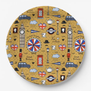 Plato De Papel Doodles de Londres
