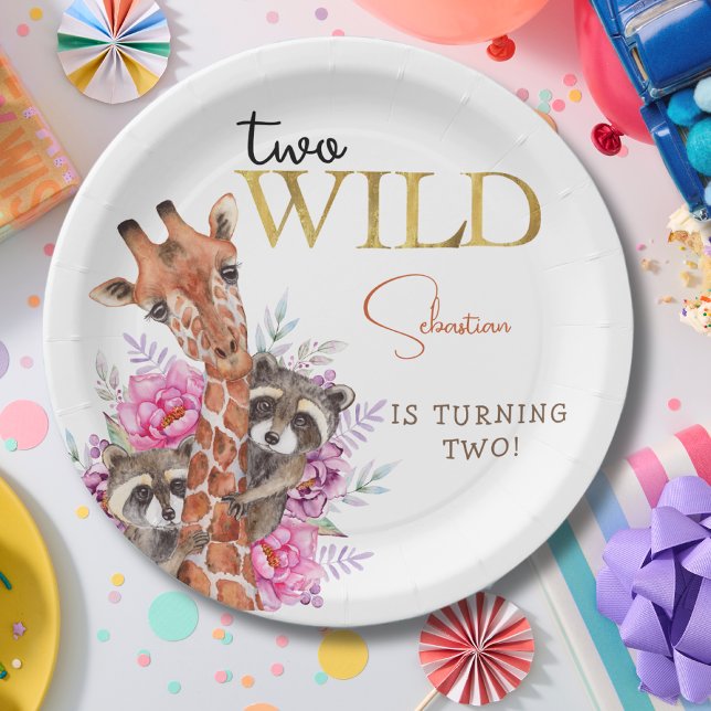 Plato De Papel Dos animales salvajes de safari niños fiesta de cu (Subido por el creador)