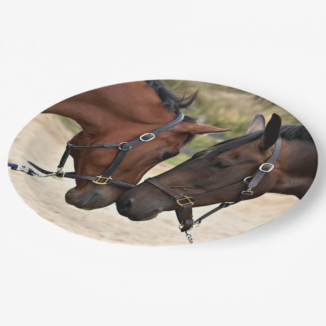 Plato De Papel Dos caballos se aman (Angular)