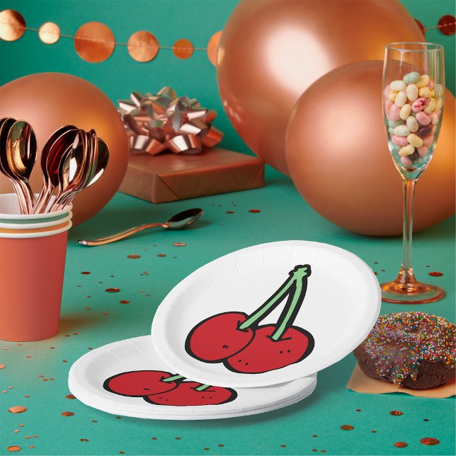 Plato De Papel Dos cerezas (Subido por el creador)