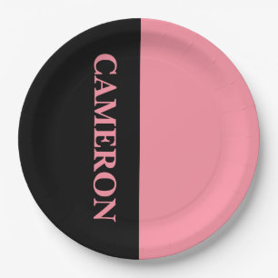 Plato De Papel Dos colores de moda   Nombre   Rosa negra y salmón