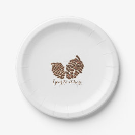 Plato De Papel Dos Conos de Pino Rústicos Recepción de Boda Campe