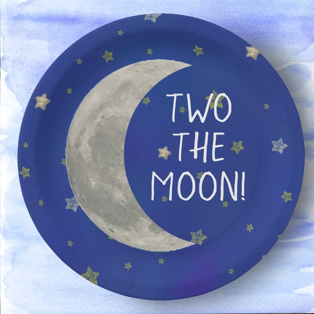 Plato De Papel Dos cumpleaños de la Luna (Subido por el creador)