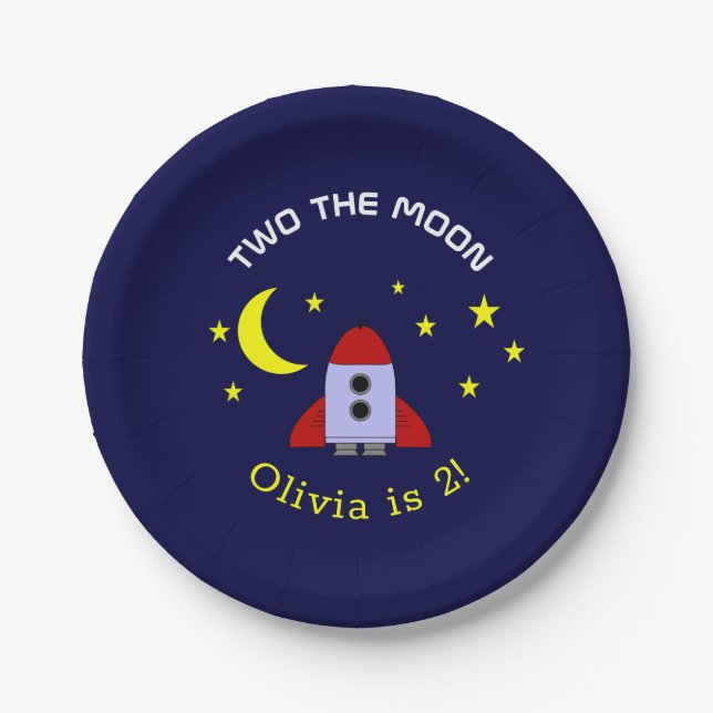 Plato De Papel Dos El Cohete Espacial De La Luna (Anverso)