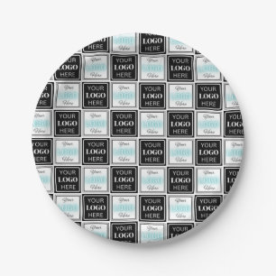 Plato De Papel Dos eventos Logos Sencillo Blanco Fondo