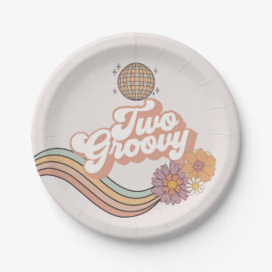 Plato De Papel Dos fiestas de 2º cumpleaños de Groovy