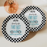 Plato De Papel Dos Fiestas del segundo cumpleaños de Fast Blue Ra<br><div class="desc">¡Este es un coche de dos carreras rápidas Blue Race con dos placas de papel Fiesta de cumpleaños!</div>