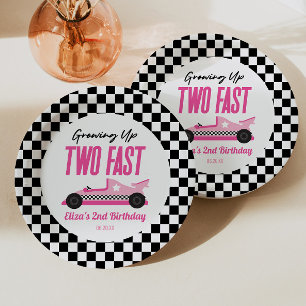 Plato De Papel Dos Fiestas del segundo cumpleaños de Race Rápido 