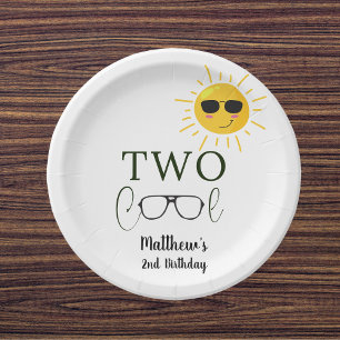 Plato De Papel Dos Guay Sunglass 2º cumpleaños simple