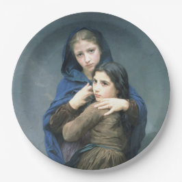 Plato De Papel Dos jóvenes Chicas lejos de casa (por W.A. Bouguer