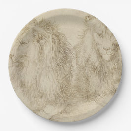 Plato De Papel Dos Leones (Animales Silvestres) (Albrecht Durer)