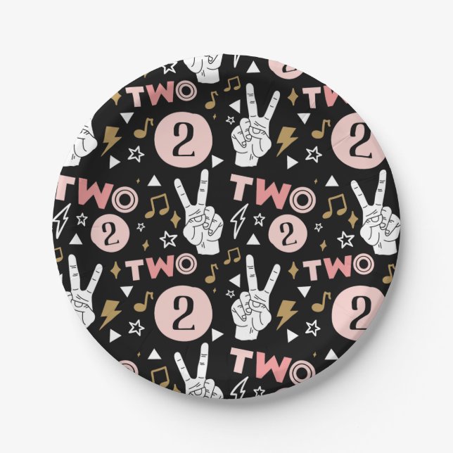 Plato De Papel Dos leyendas para dejar el segundo cumpleaños (Anverso)