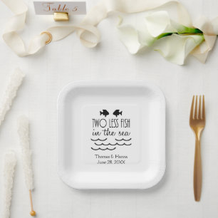 Plato De Papel Dos peces menos en el Boda del mar