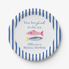 Plato De Papel Dos peces menos en el mar Despedida de soltera cos