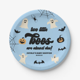 Plato De Papel Dos pequeños gemelos Halloween Baby Shower