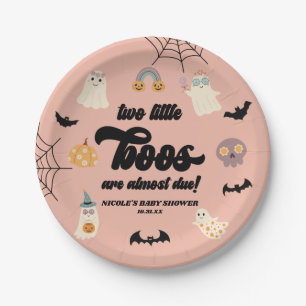 Plato De Papel Dos pequeños gemelos Halloween Baby Shower