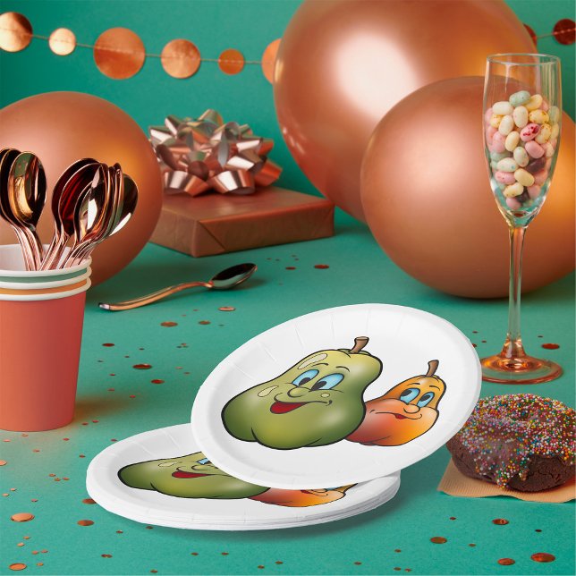 Plato De Papel Dos Peras Felices (Subido por el creador)