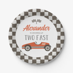 Plato De Papel Dos Placas de papel de cumpleaños para coches de c