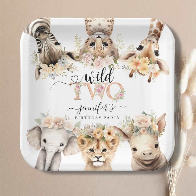 Plato De Papel Dos placas de papel de cumpleaños salvajes Chica S (Subido por el creador)