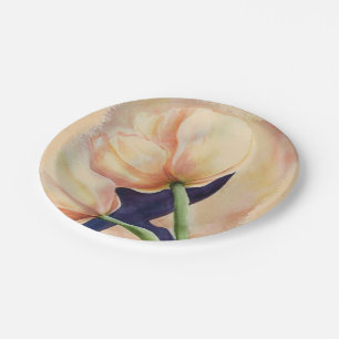 PLATO DE PAPEL DOS PLACAS DE PAPEL DE TULIPS NARANJAS