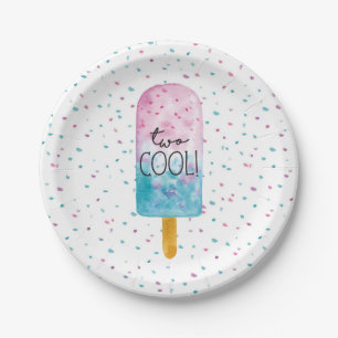 Plato De Papel Dos placas frescas del fiesta del Popsicle