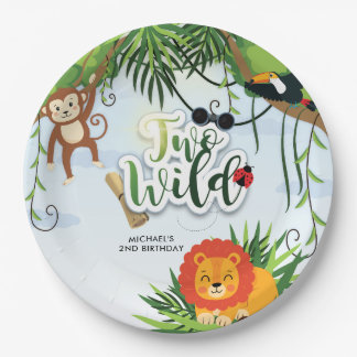 Plato De Papel Dos Safari Salvaje Jungla Tropical Baby Shower