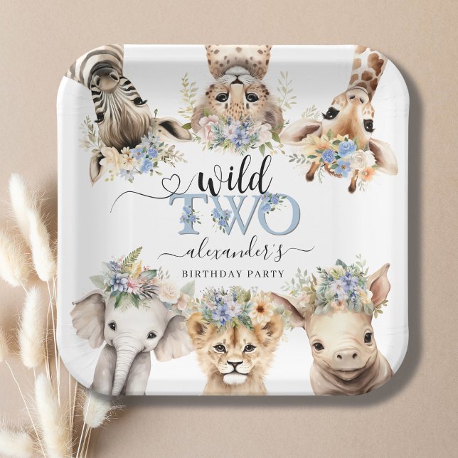 Plato De Papel Dos Safari Wild Boy Papel de cumpleaños (Subido por el creador)