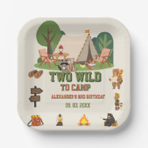 Dos salvajes para acampar safari Bosque cumpleaños