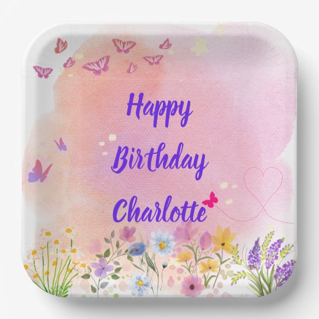 Plato De Papel "Dos salvajes y llenos de maravillas" feliz Fiesta (Anverso)