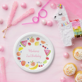 Plato De Papel Dos tti Frutti Segundo Cumpleaños