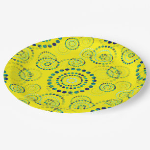 Plato De Papel Dots Circle Power Flowers II + tu backgr. y idea