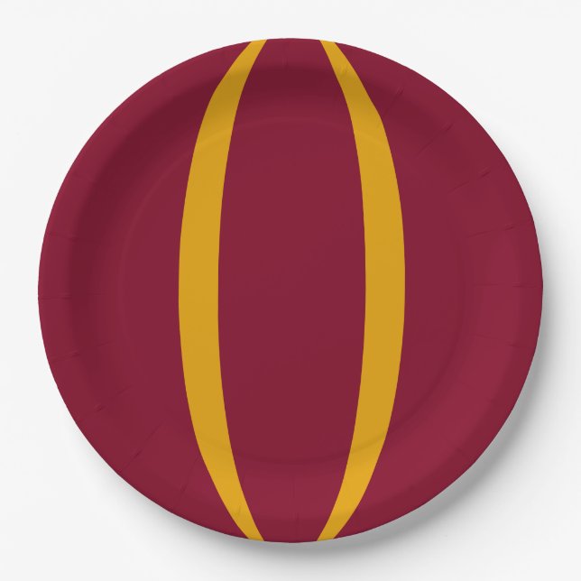 Plato De Papel Double Stripe Custom Party Paper Plate (Anverso)