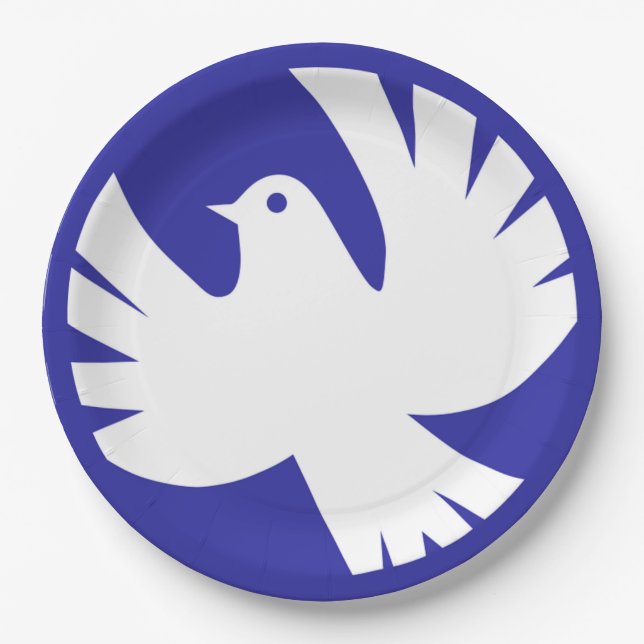 PLATO DE PAPEL DOVE DE LA PAZ (Anverso)