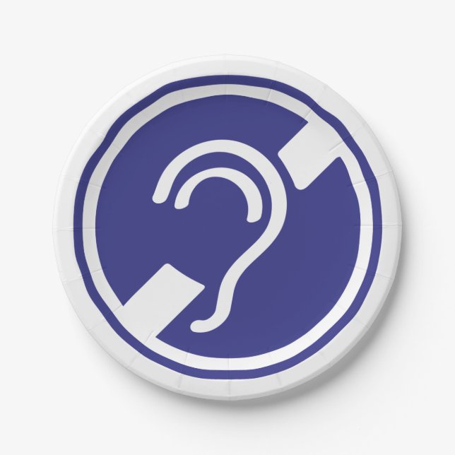 Plato De Papel Doven, slechthorend, doofheid, gehoorverlies teken (Anverso)