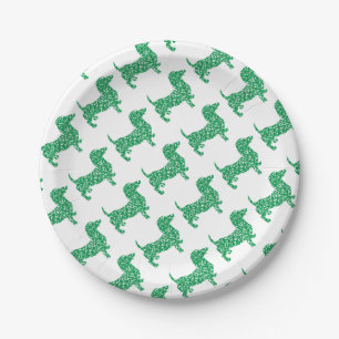 Plato De Papel Doxie-in-Shamrocks