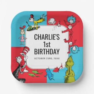 Plato De Papel Dr. Seuss - Caracteres   Cumpleaños de los niños