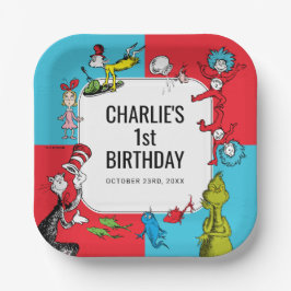 Plato De Papel Dr. Seuss - Caracteres | Cumpleaños de los niños