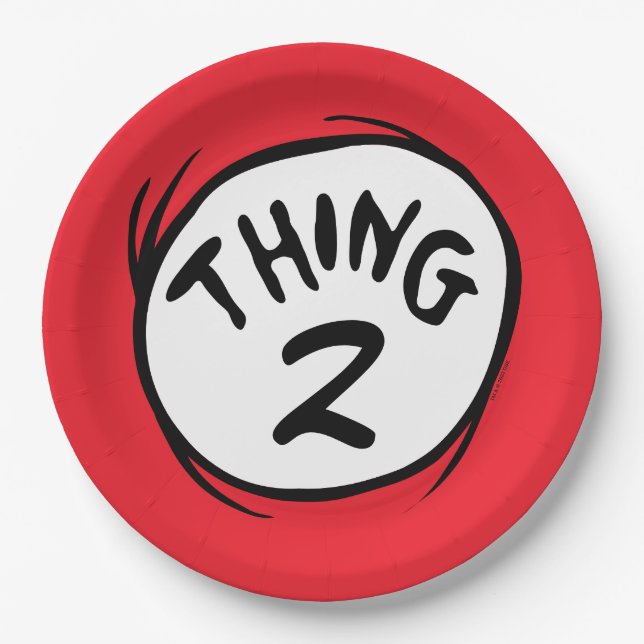 Plato De Papel Dr. Seuss | Cosa Uno Cosa Dos personalizada (Anverso)