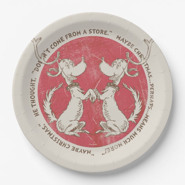 Plato De Papel Dr. Seuss | El Grinch | Máx. - Cita de Navidades (Anverso)