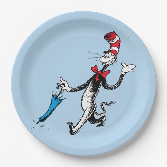 Plato De Papel Dr. Seuss | Gato en la caminata del paraguas Gorra (Anverso)
