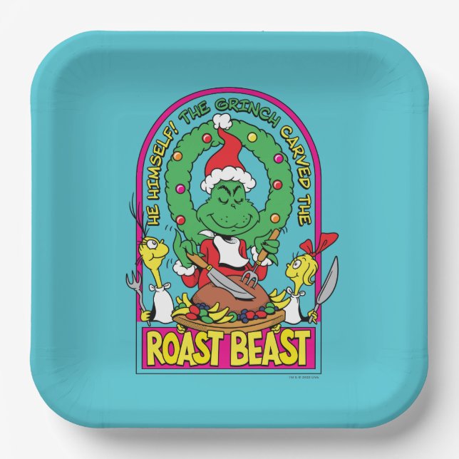Plato De Papel Dr. Seuss | Gráfico de la bestia asada (Anverso)