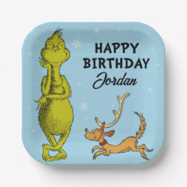 Plato De Papel Dr. Seuss | Grinch Cumpleaños de invierno