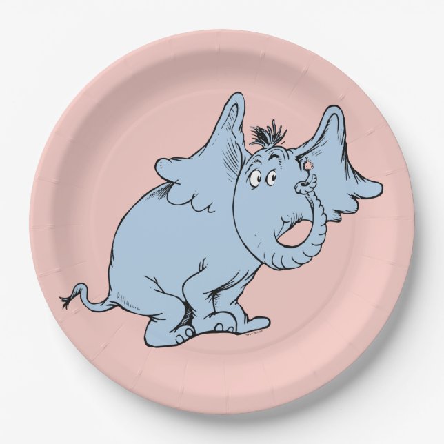 Plato De Papel Dr. Seuss | Horton de lado (Anverso)