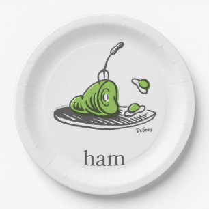 Plato De Papel Dr. Seuss   Huevos verdes con jamón